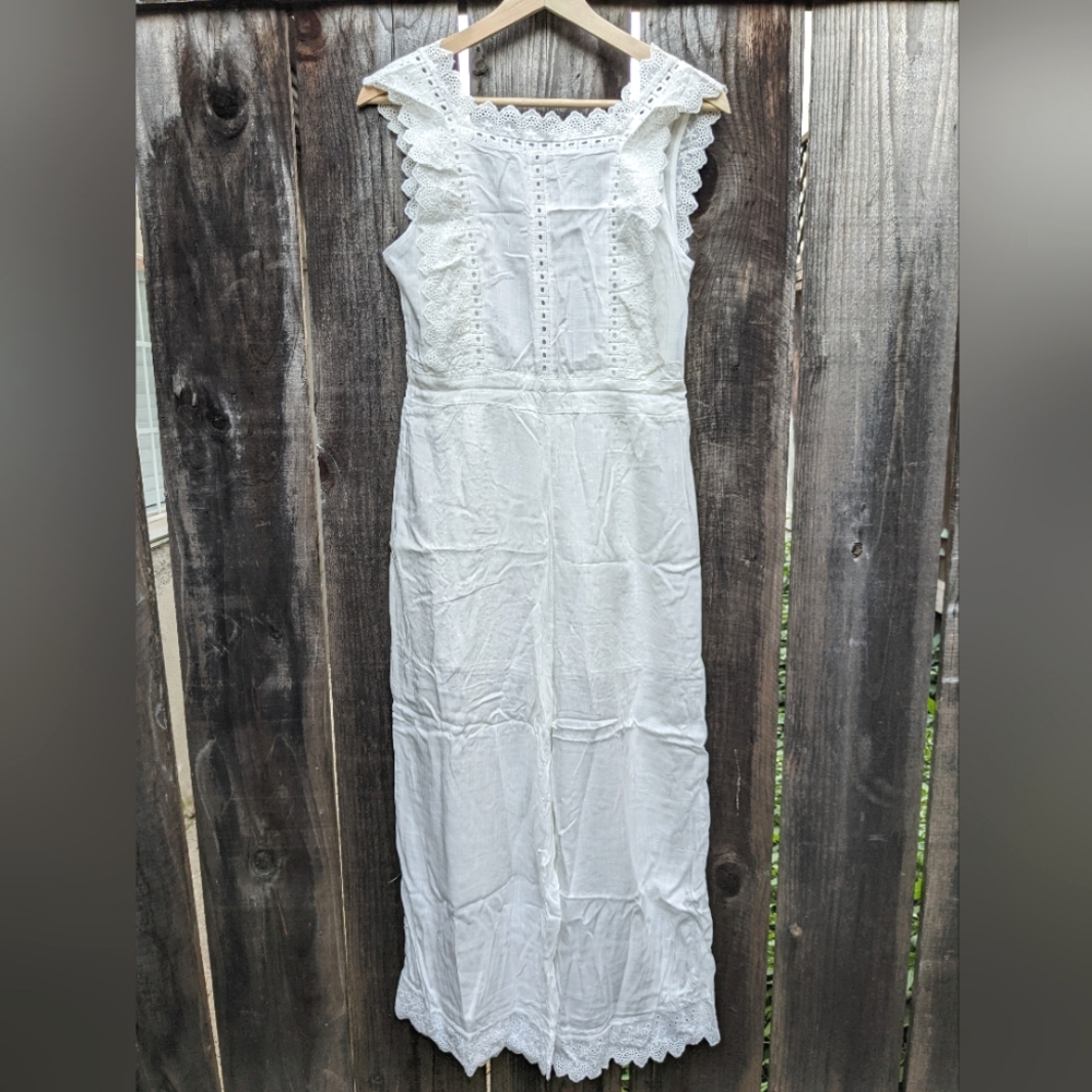 White Backless Jumpsuit - Size M